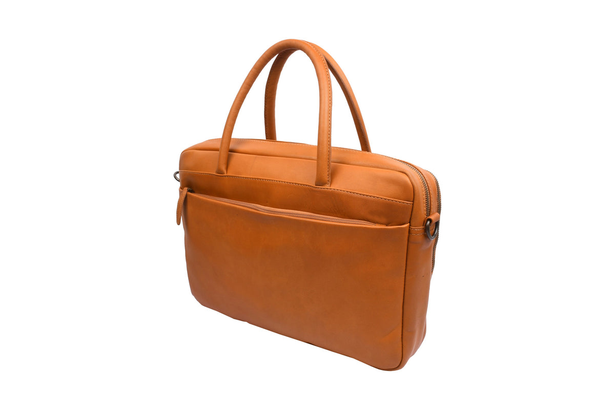 Sac pour ordinateur Faust double - Cognac