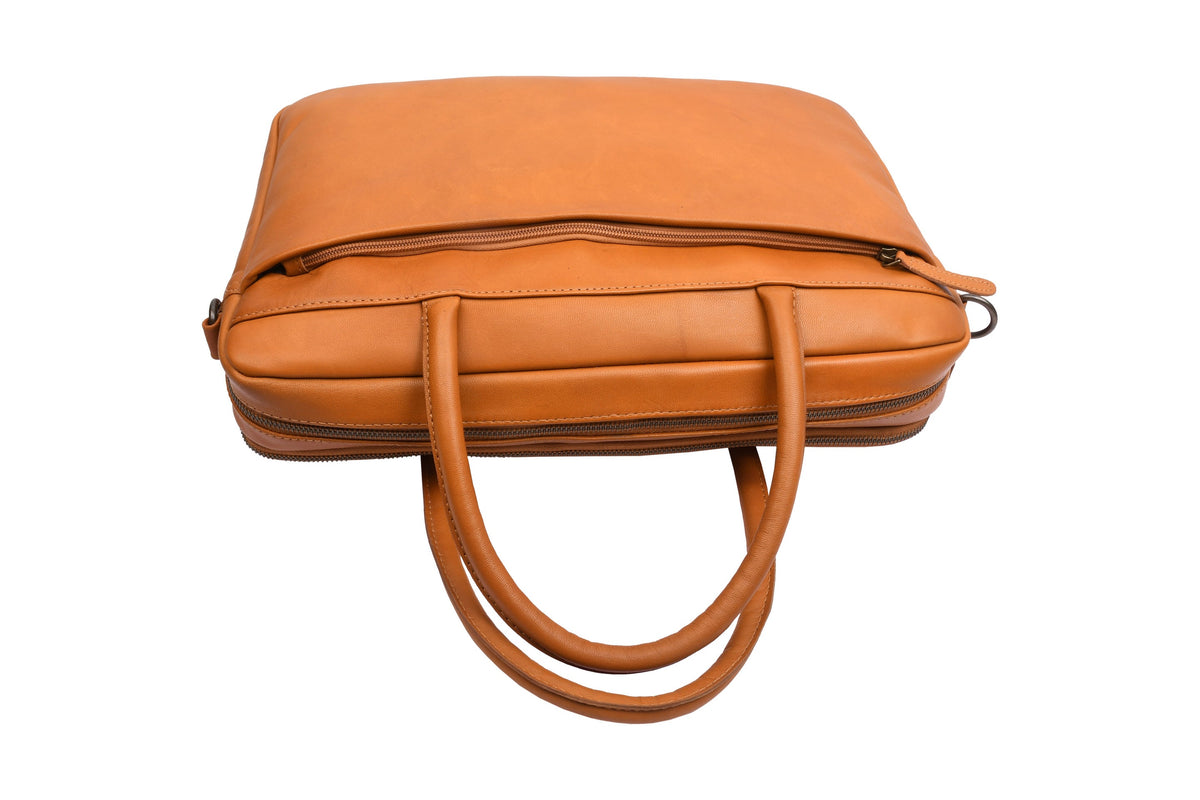 Sac pour ordinateur Faust double - Cognac