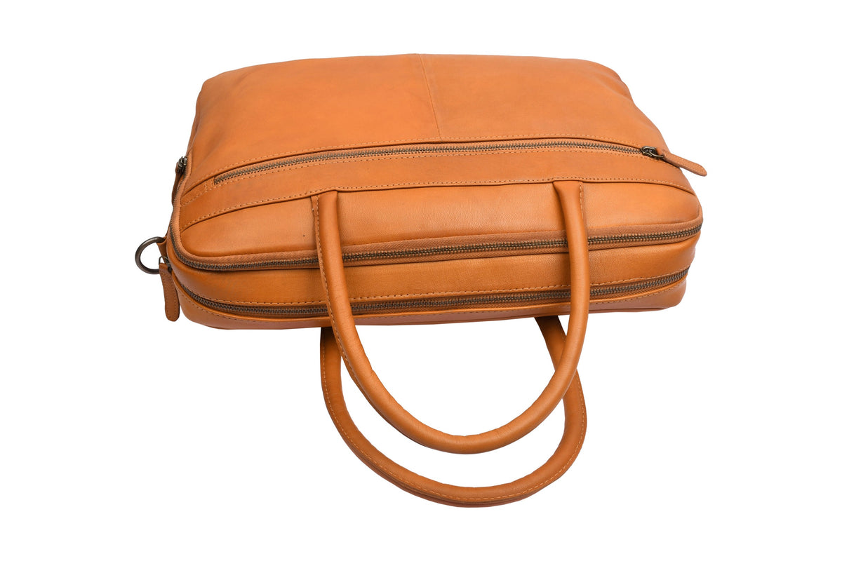 Sac pour ordinateur Faust double - Cognac