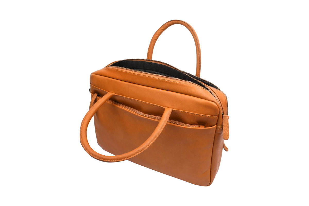 Sac pour ordinateur Faust double - Cognac