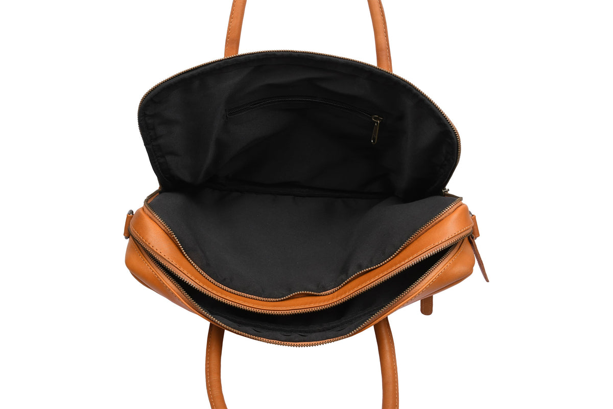 Sac pour ordinateur Faust double - Cognac