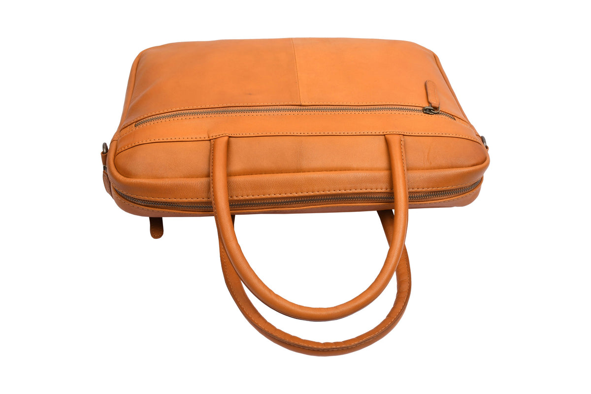 Sacoche ordinateur - Faust cognac