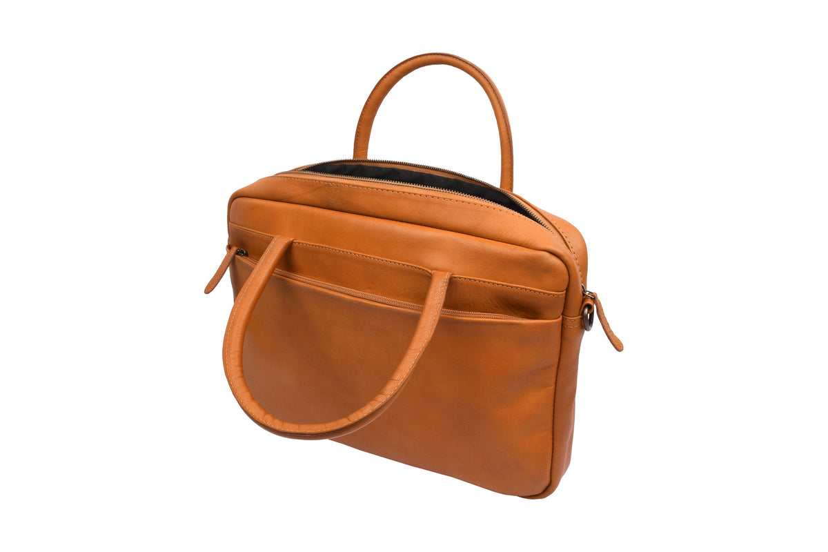 Sacoche ordinateur - Faust cognac