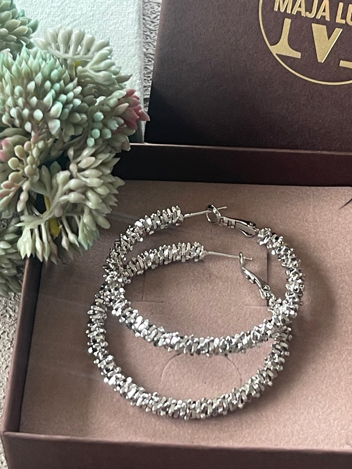 Boucles d’oreilles INA Hoops Large - plaqué argent