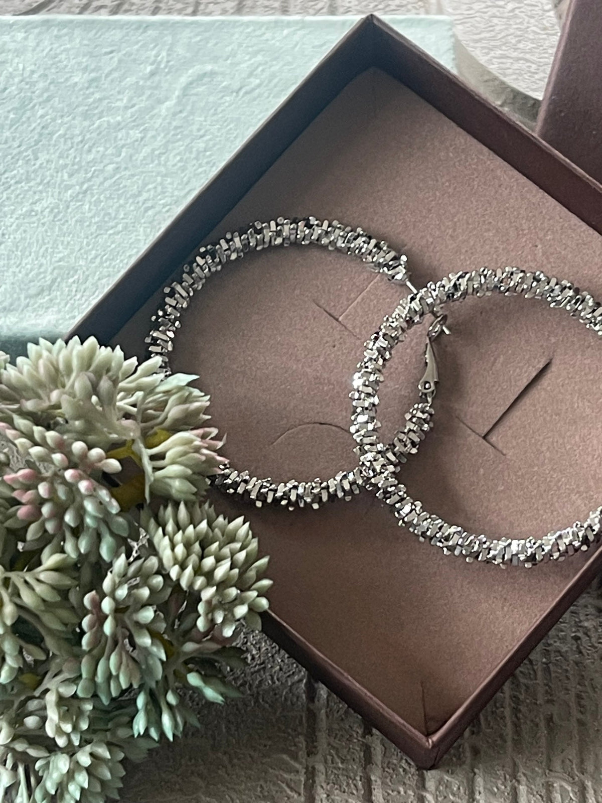 Boucles d’oreilles INA Hoops Large - plaqué argent