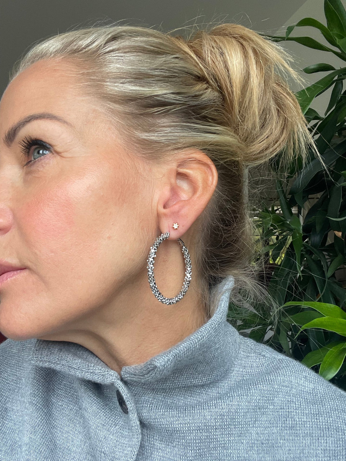 Boucles d’oreilles INA Hoops Large - plaqué argent