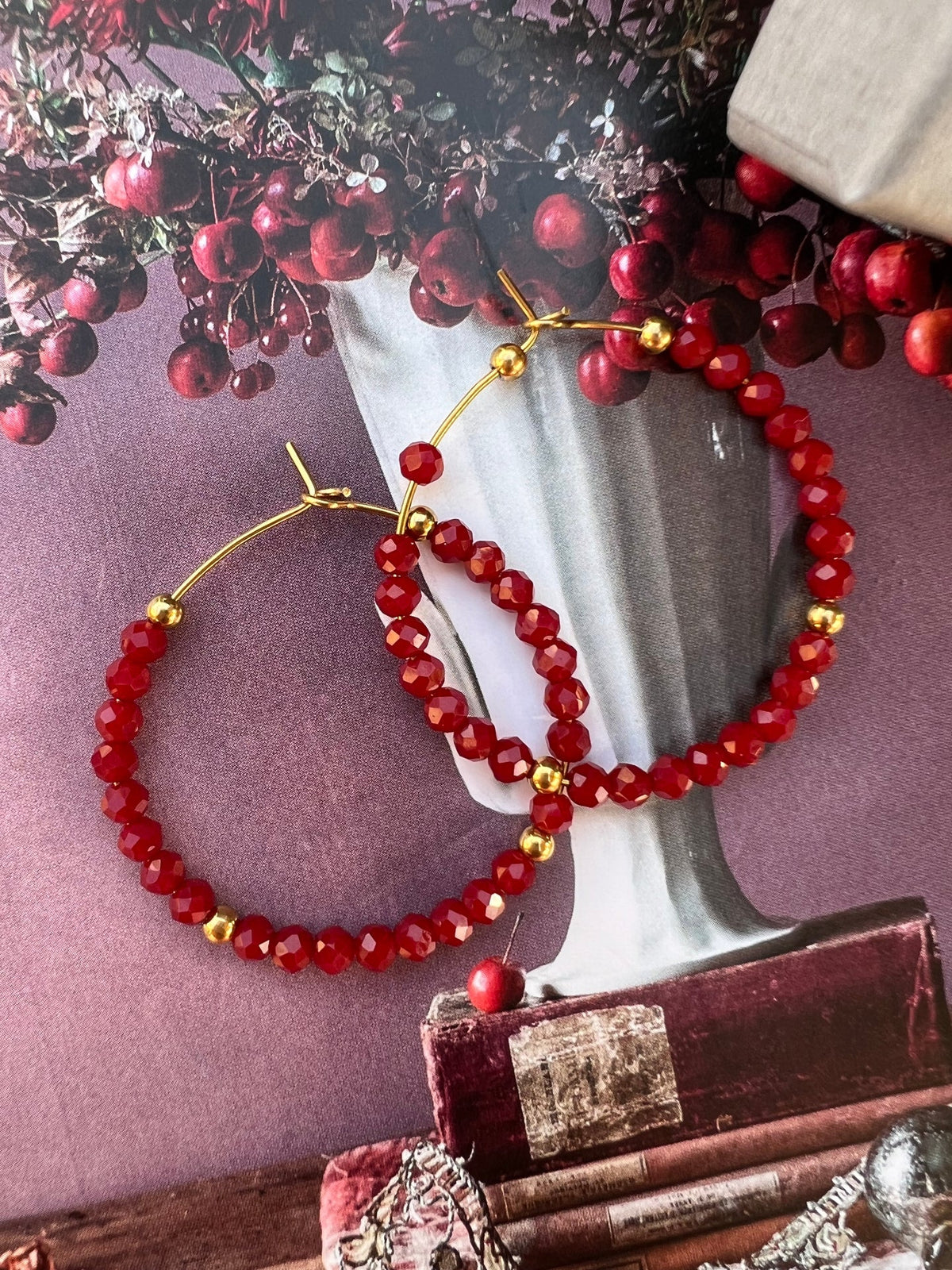 Boucles d’oreilles Merle – Rouge