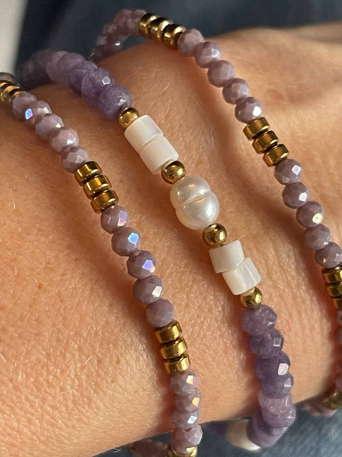 Bracelet Sarabella Lavande – Set de 3 pièces