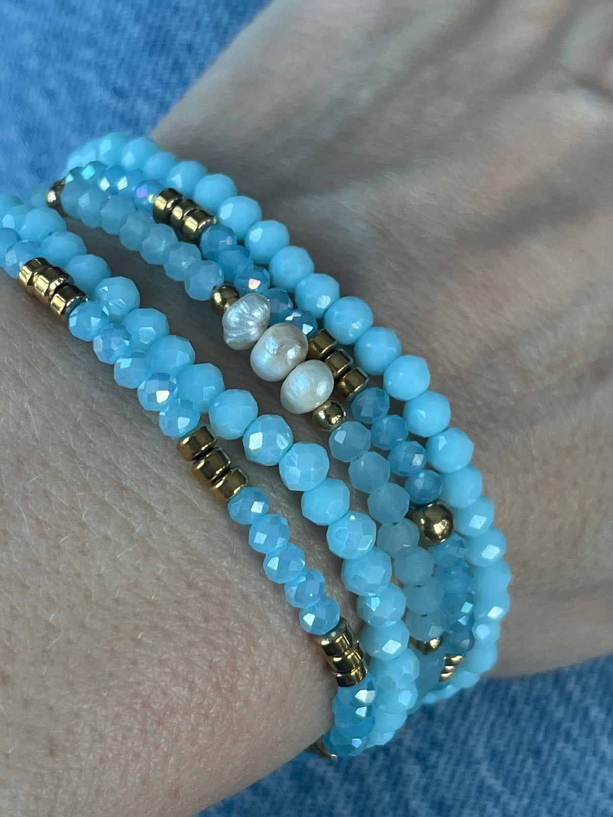 Bracelet MICHELLE Soft Blue / Mix - 5 pcs