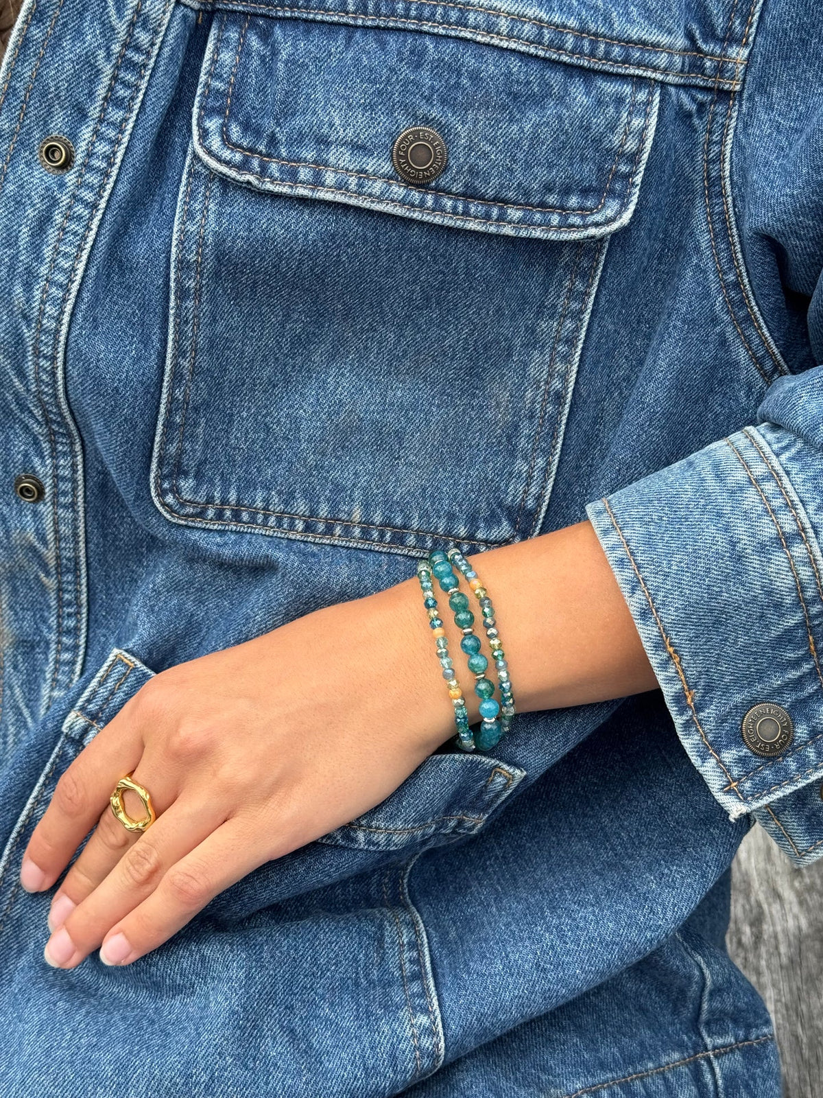 Bracelet Luna Sea Green – Lot de 3 pièces