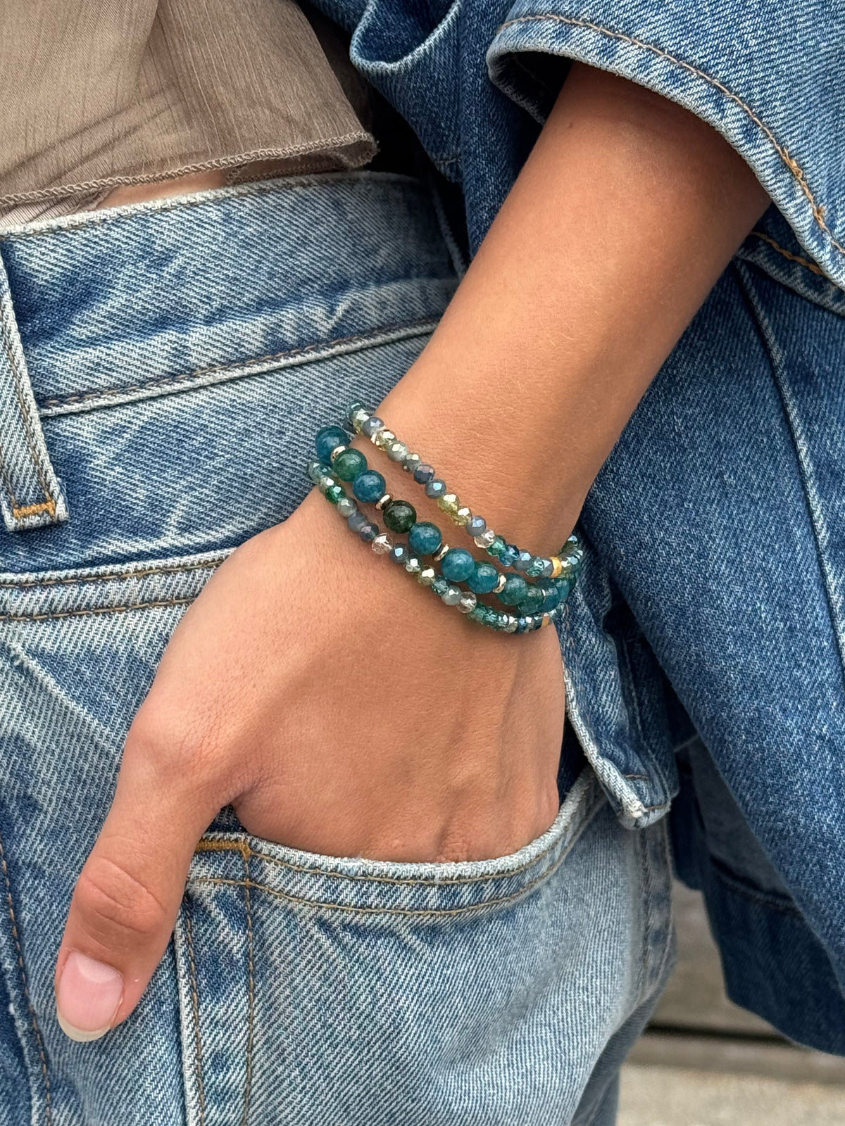 Bracelet Luna Sea Green – Lot de 3 pièces