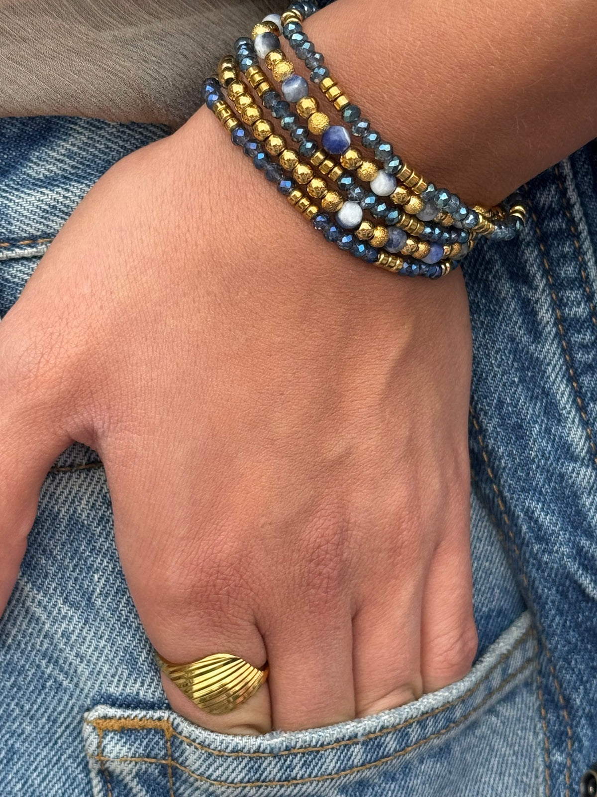 Bracelet Ofelia Navy - Ensemble de 5 bracelets