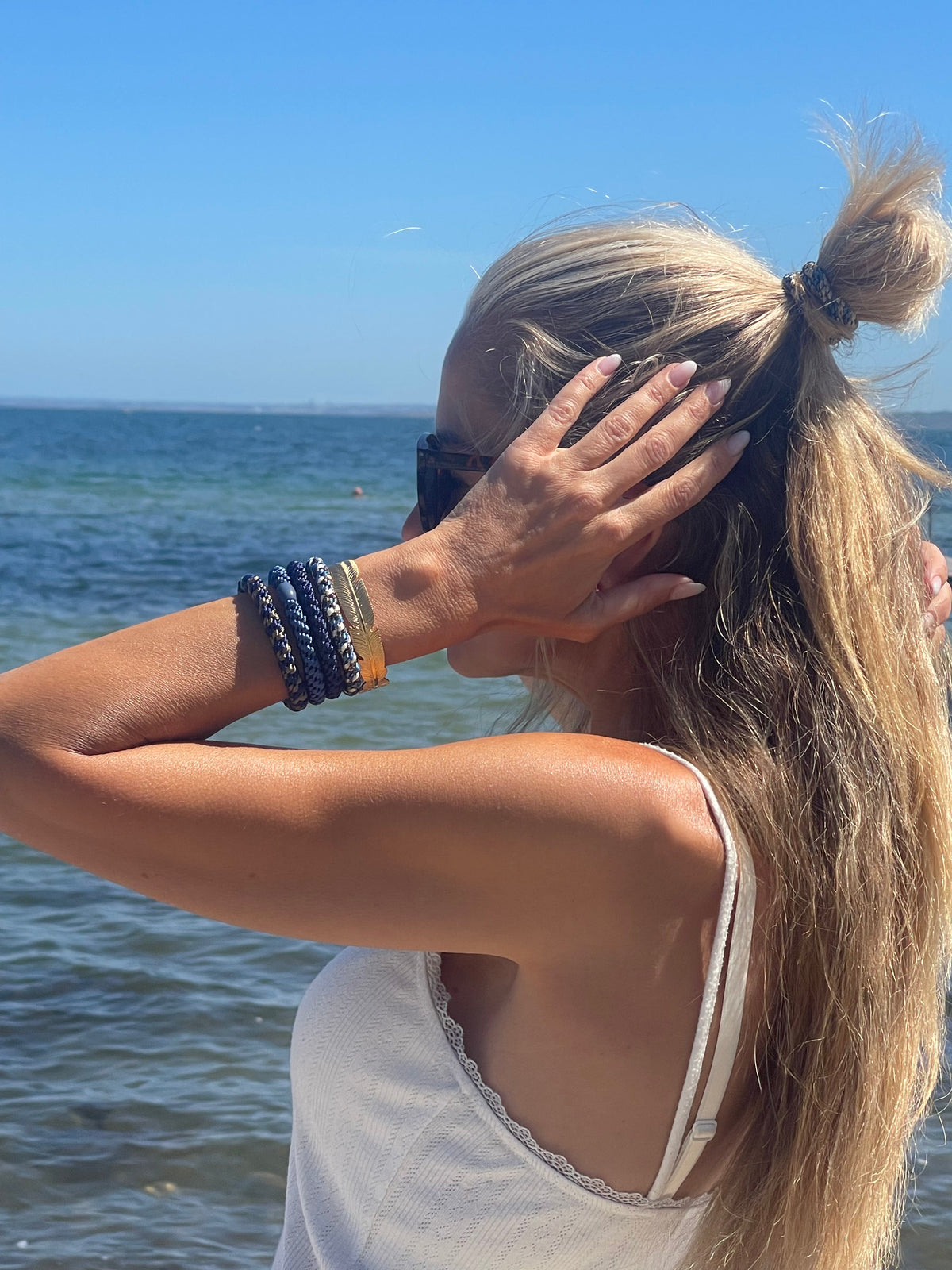 Élastiques à cheveux Supreme Navy - 4 pcs.