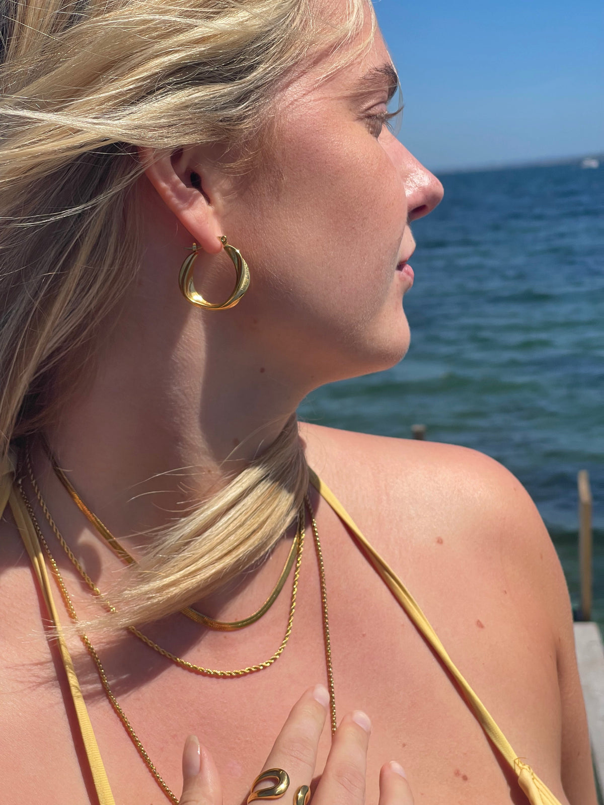Boucles d'oreilles Eileen plaquées or 18K