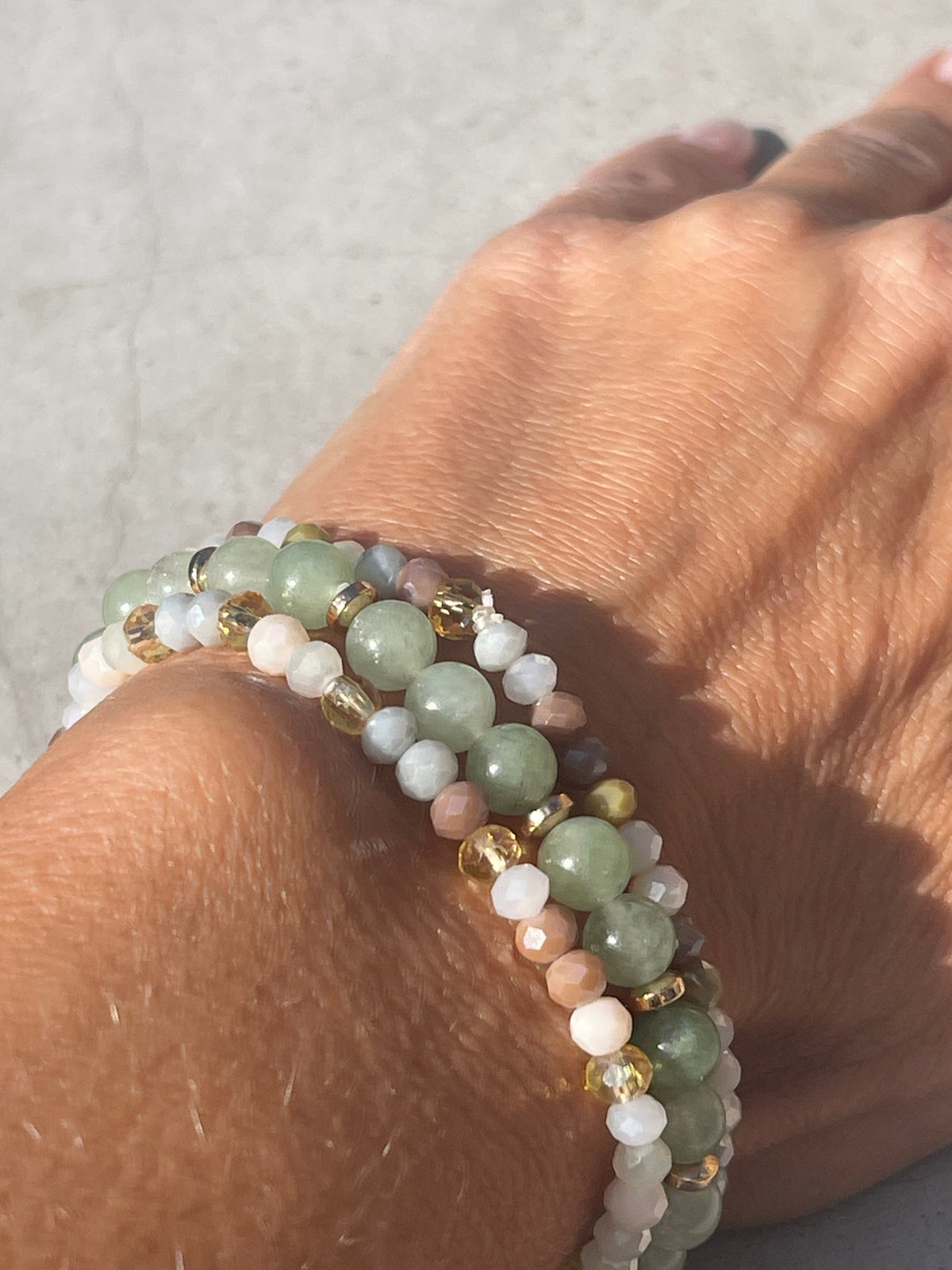 Bracelets Luna Jade Green – Ensemble de 3 pièces