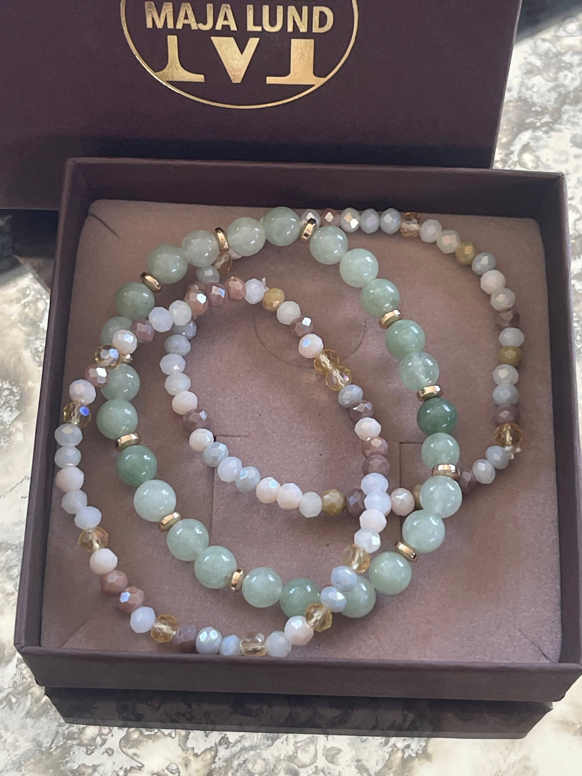 Bracelets Luna Jade Green – Ensemble de 3 pièces