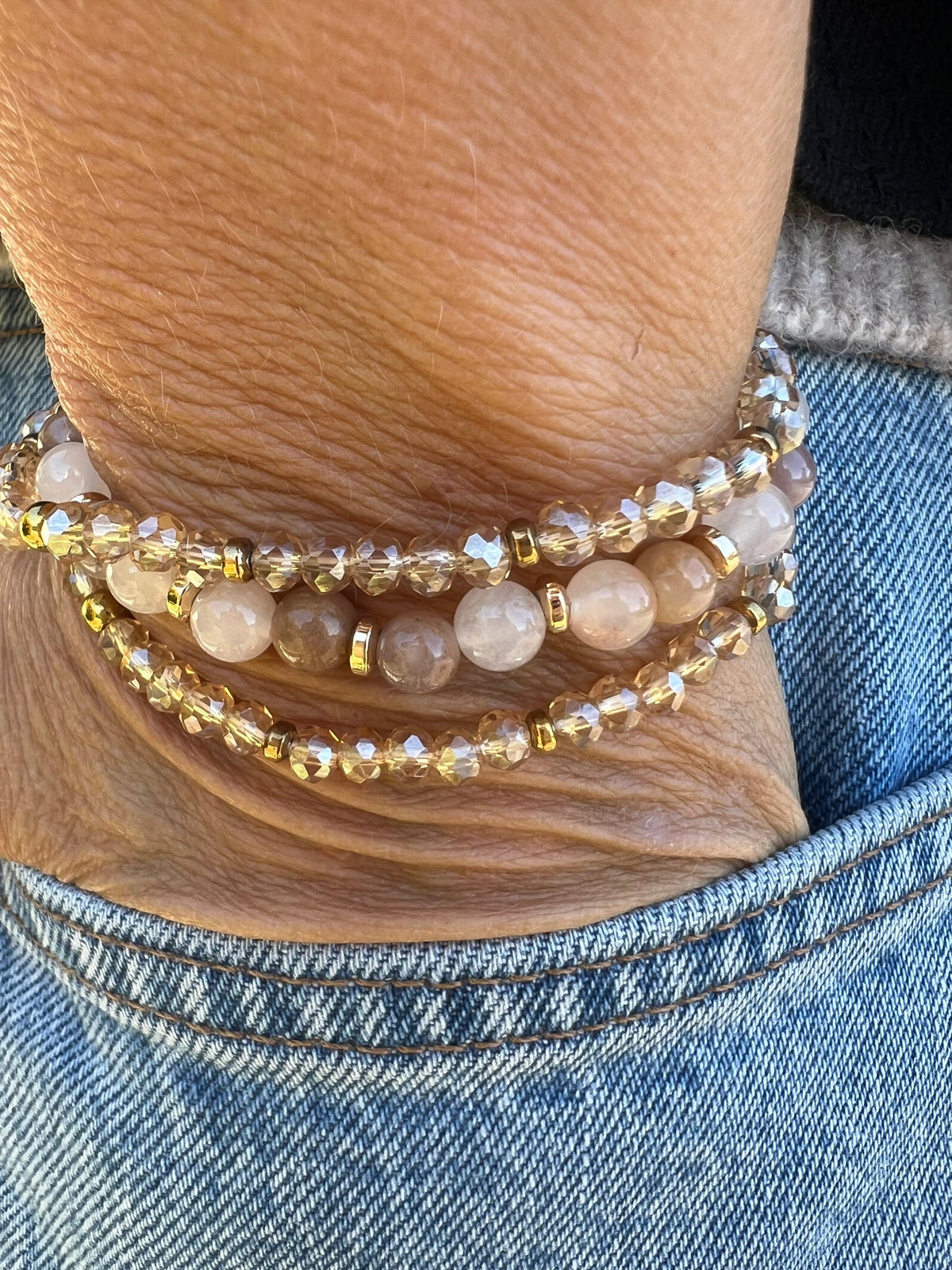 Bracelets Luna Blush Mix / Naturel – Lot de 3