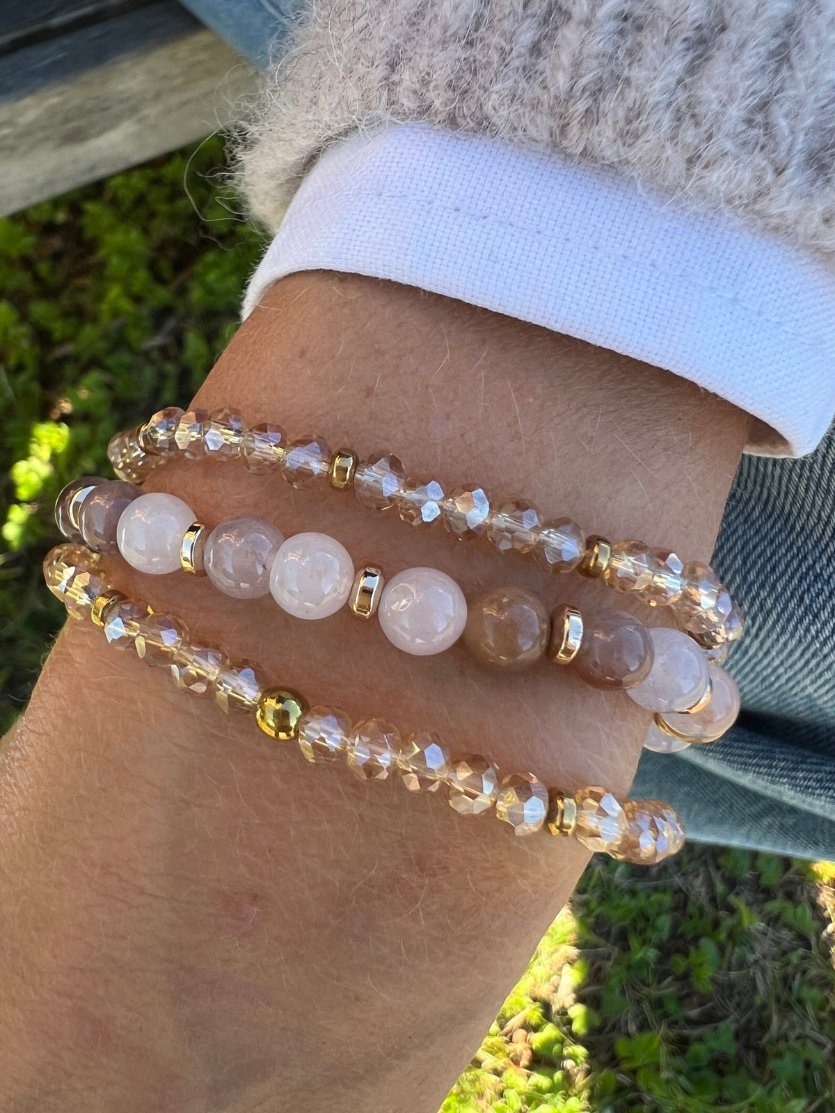 Bracelets Luna Blush Mix / Naturel – Lot de 3