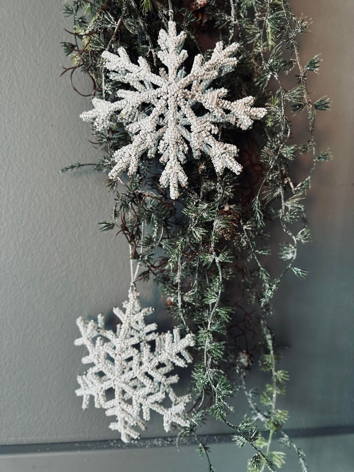 Décoration de Noël argent / blanc mix