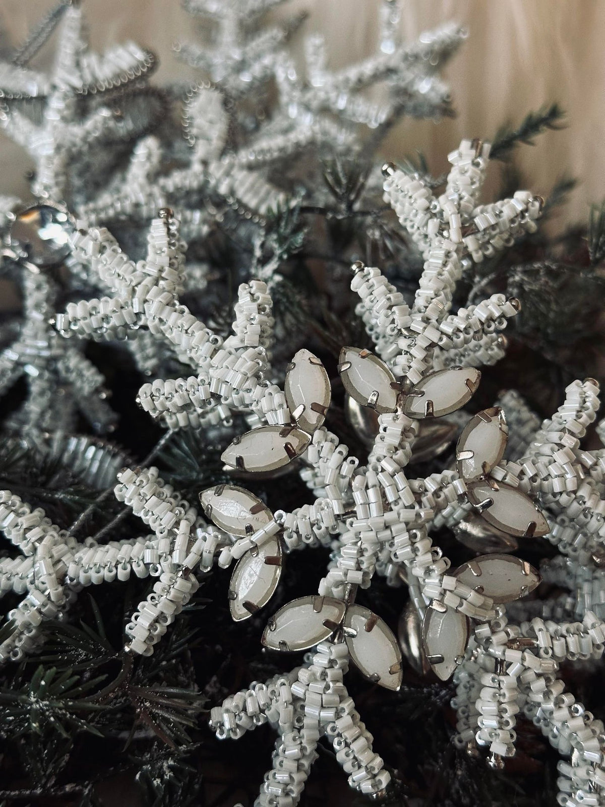 Décoration de Noël argent / blanc mix