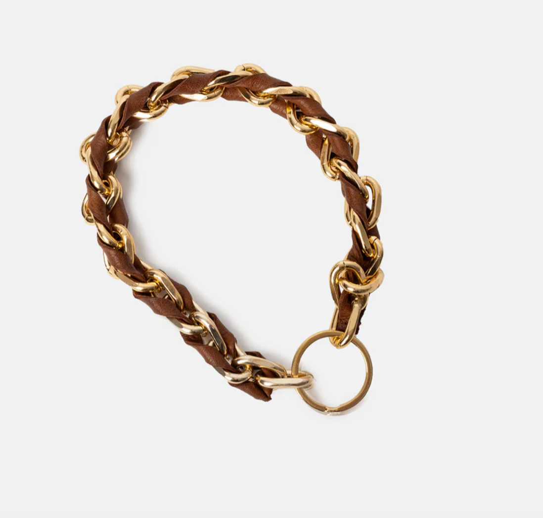 Lanière à clés – Walnut / Gold