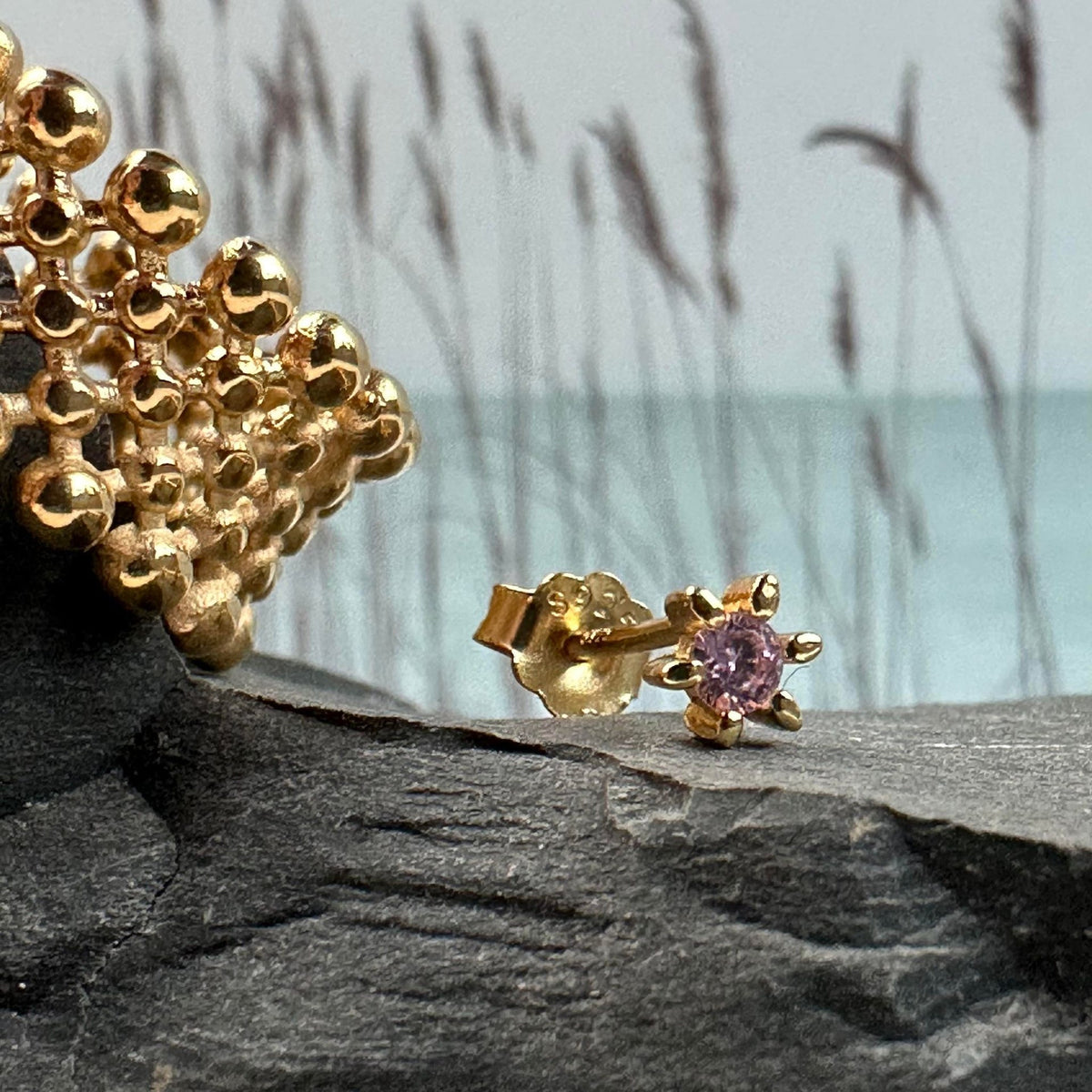 Oreille stud Single GIA Pink plaqué or 18K – 1 pièce