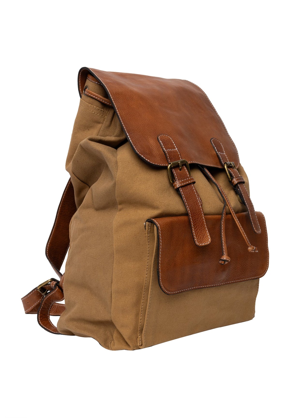 Sac à dos en toile et cuir