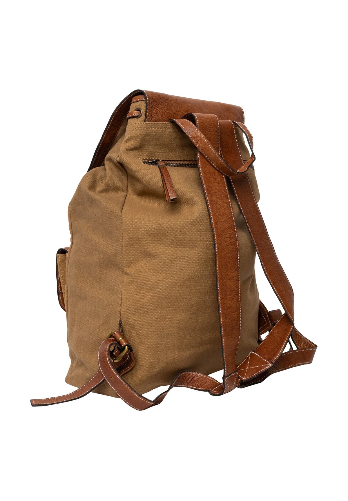 Sac à dos en toile et cuir