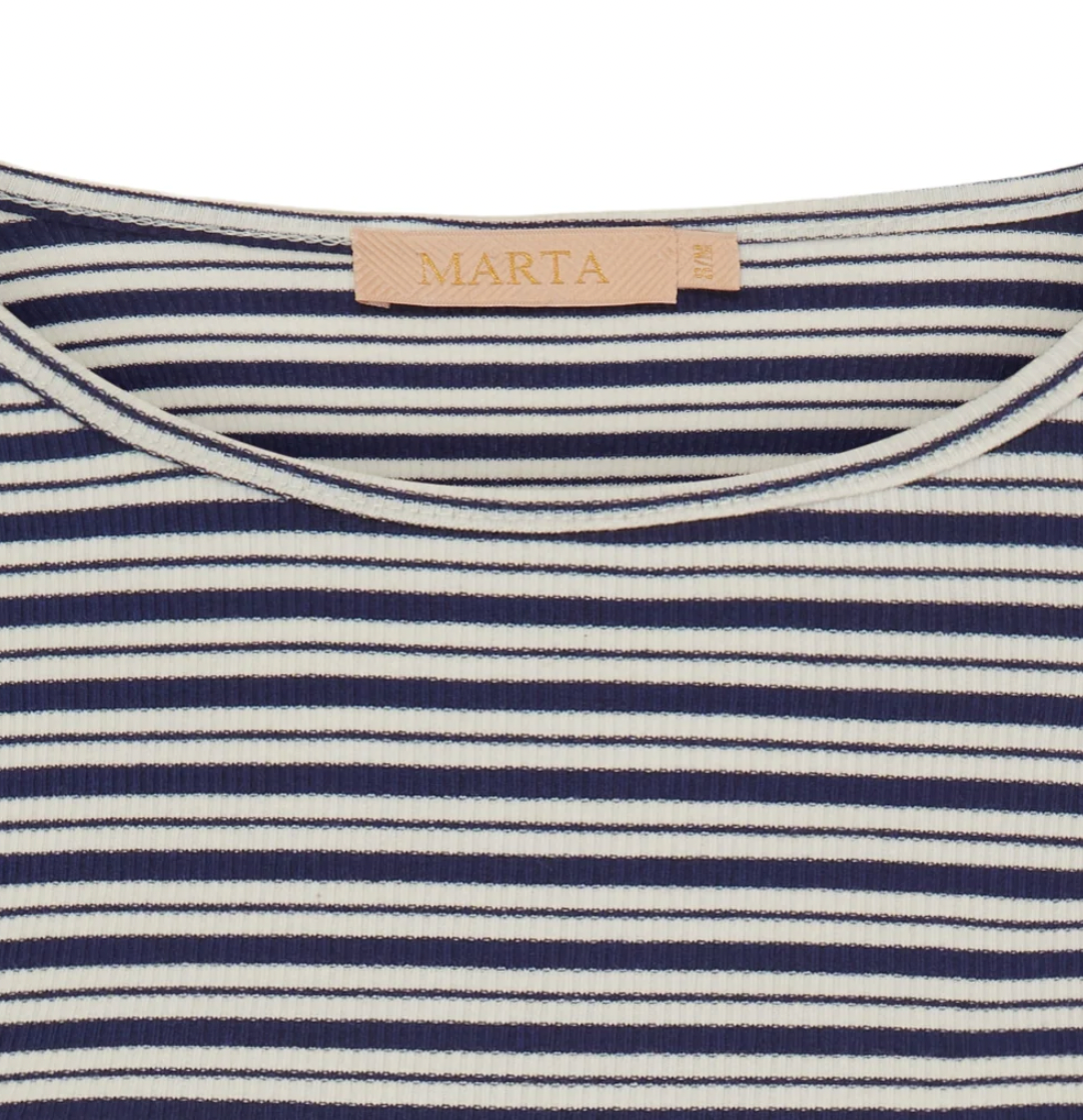 Le chemisier Christel à rayures - Navy / Crème