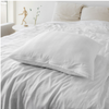 Parure de lit en satin de bambou, blanc, 140x220 - 63x60