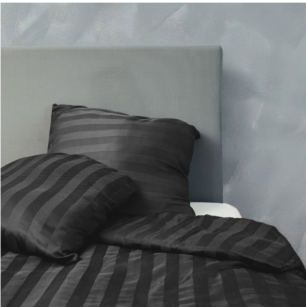 Parure de lit en satin de bambou, gris anthracite, 140x200 - 63x60
