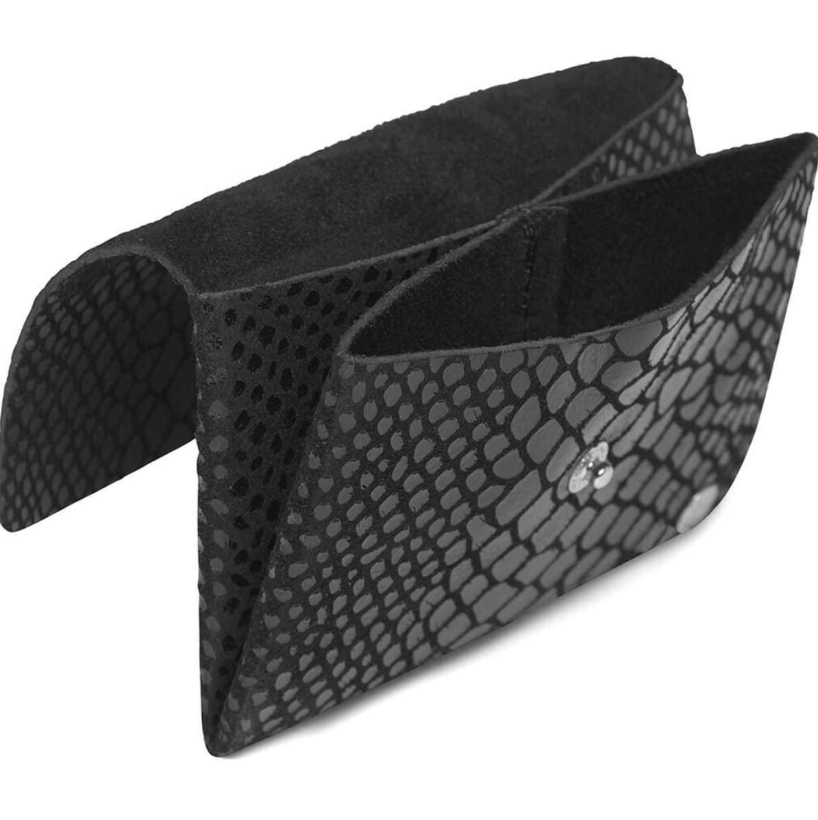 Porte-monnaie Aura small - Black croco