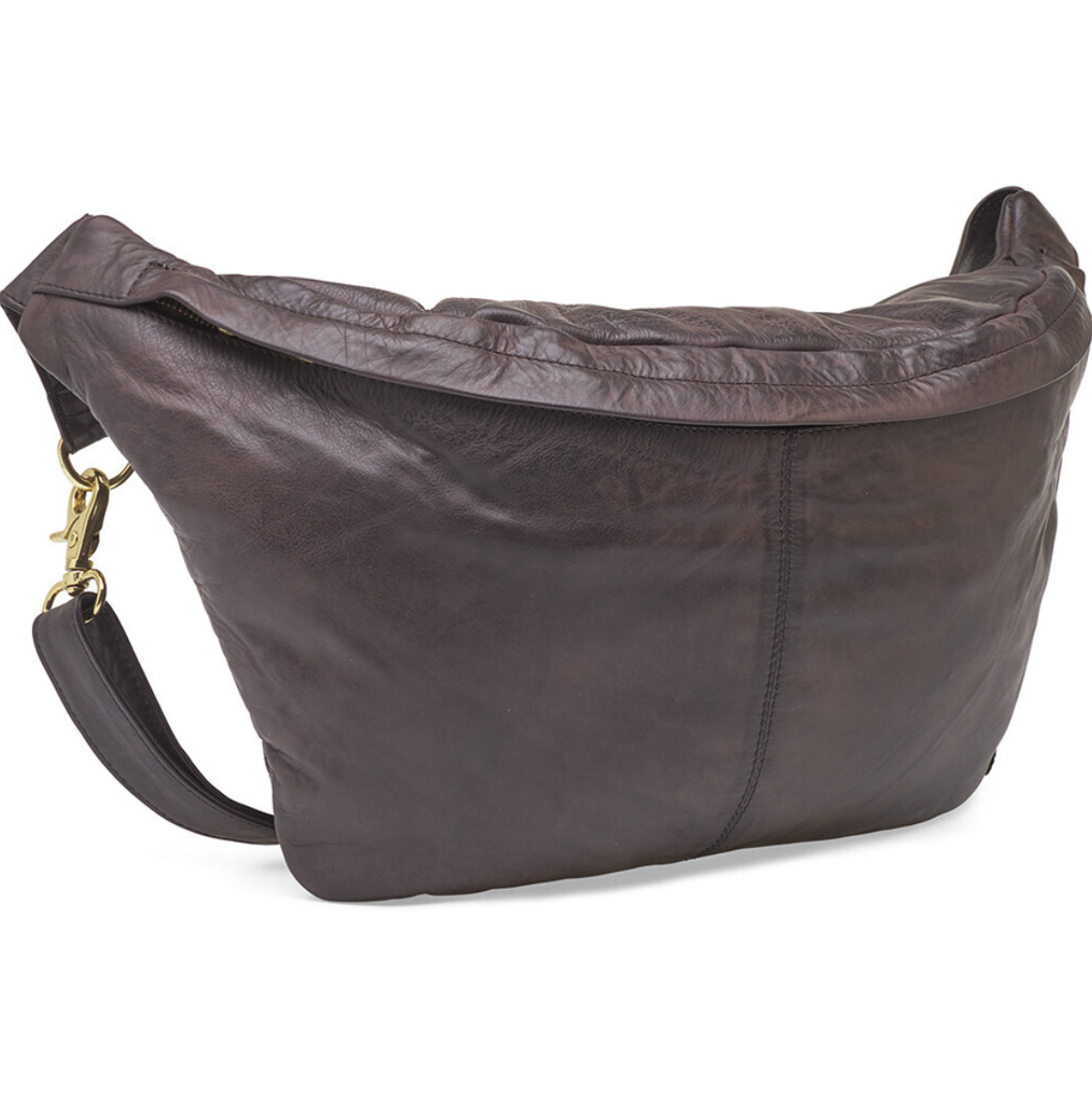 Sac banane Cool Buffy XL en cuir tout doux - Marron