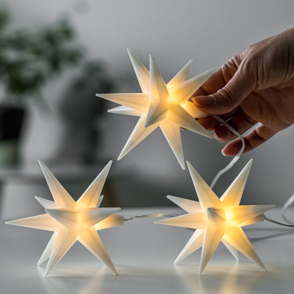 Guirlande lumineuse étoiles LED - lot de 3