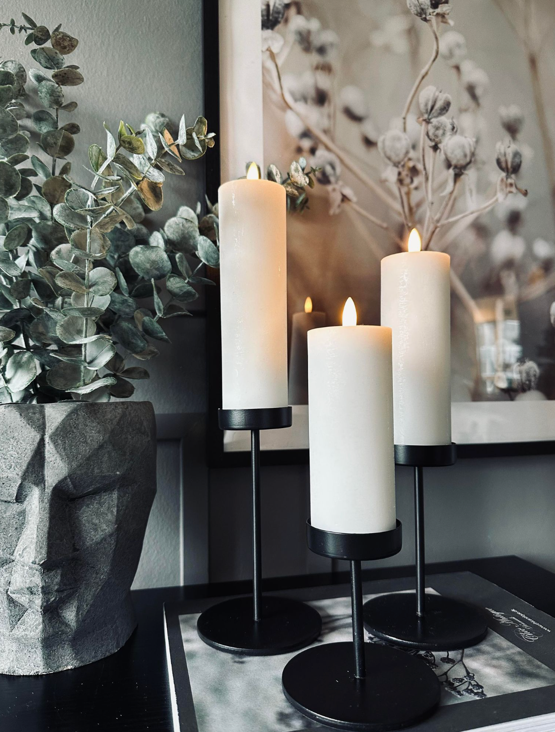 Lot de chandeliers pour bougies piliers – Black Liva