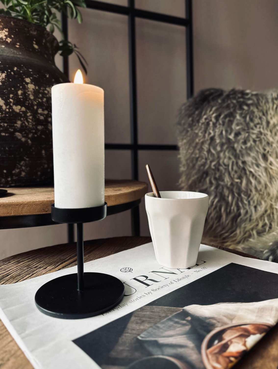 Lot de chandeliers pour bougies piliers – Black Liva