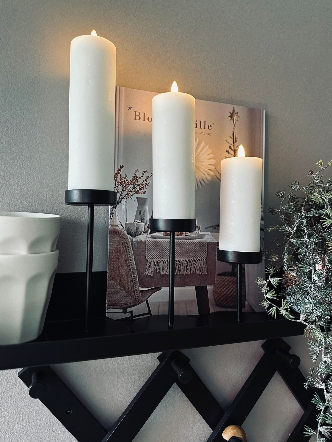 Lot de chandeliers pour bougies piliers – Black Liva