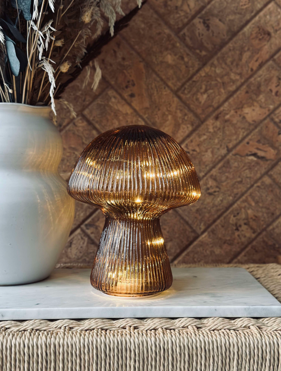 Mushroom à rainures 20cm - Doré