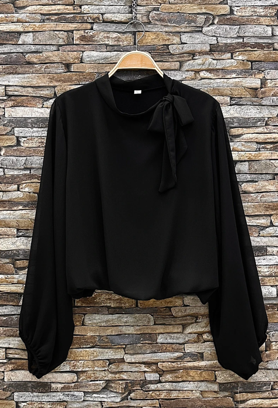 Blouse avec nœud - Black
