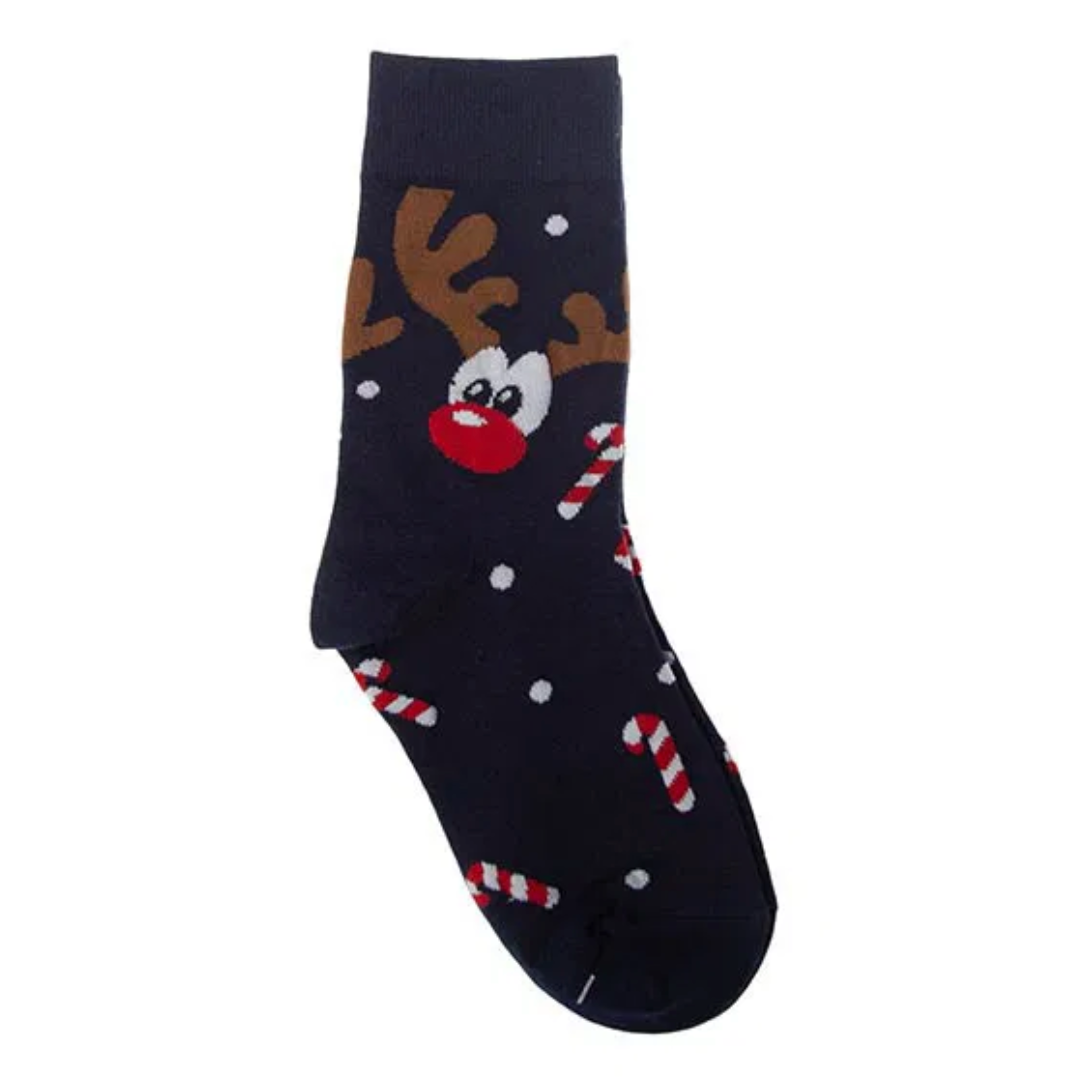 Chaussettes motif de Noël bleu - T. 42-46