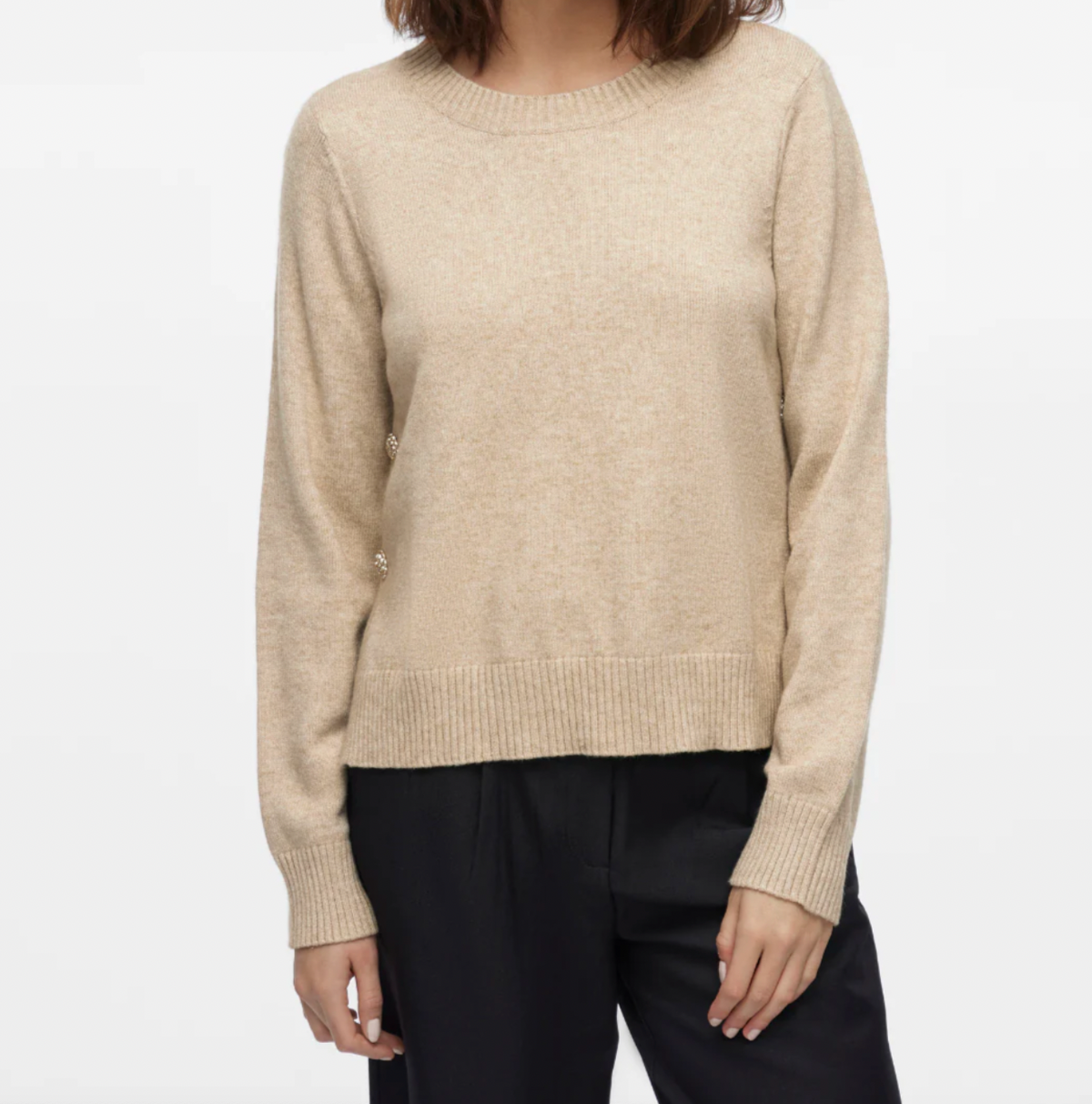 Pull avec de jolis boutons - Beige