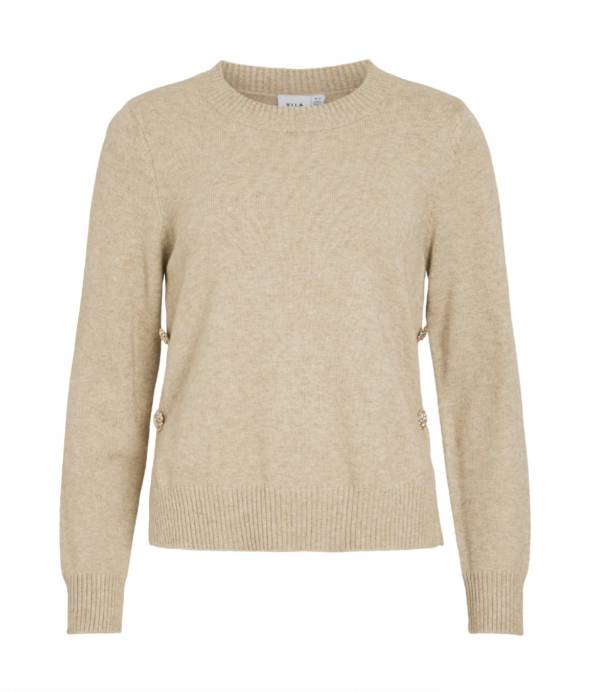 Pull avec de jolis boutons - Beige