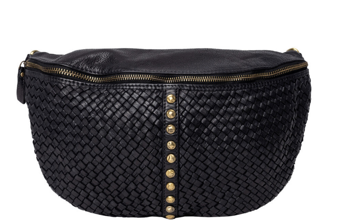 Bumbag JOMA tressée et ornée de clous - Black