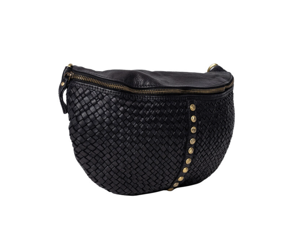 Bumbag JOMA tressée et ornée de clous - Black