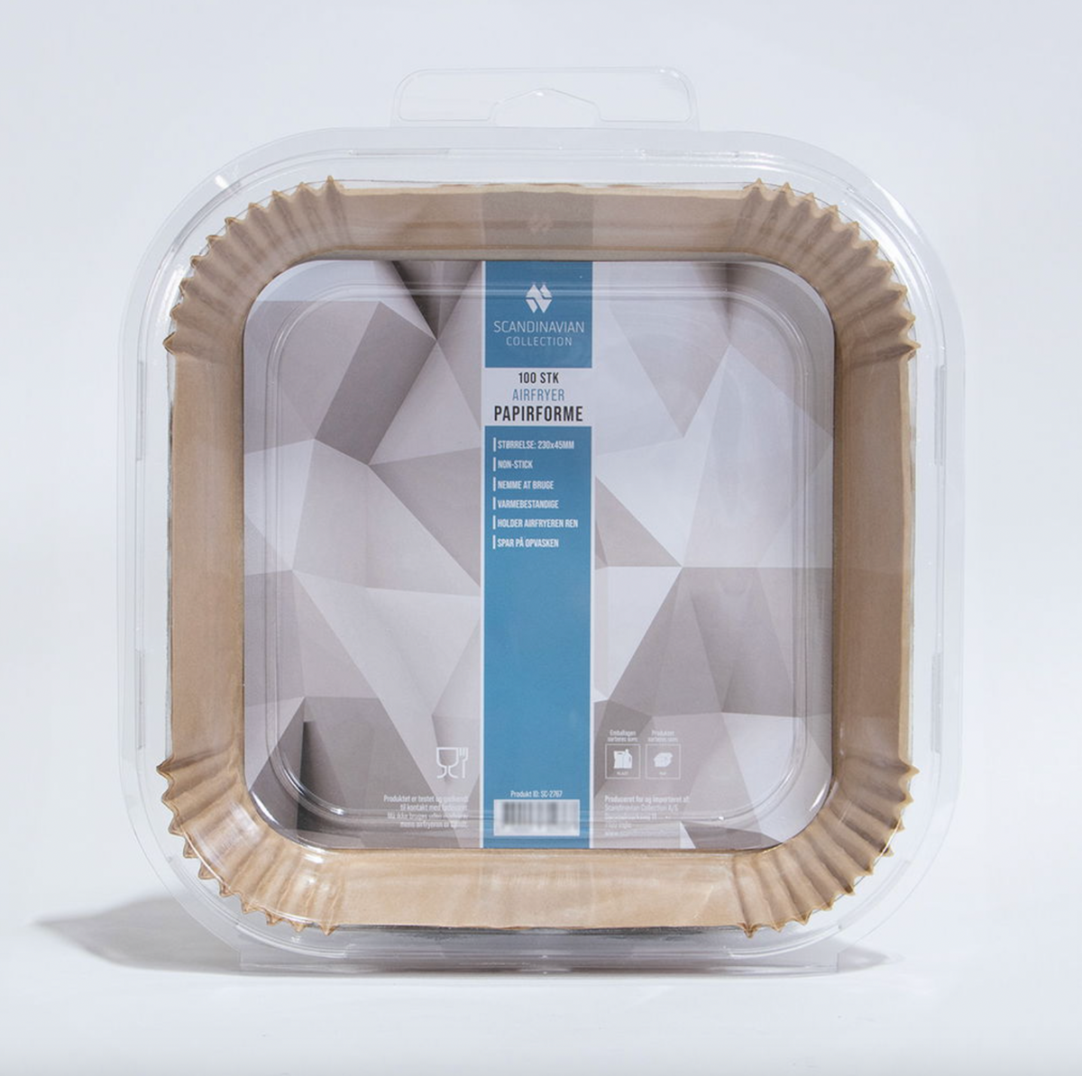 Moules en papier pour airfryer, carrés - 100 pièces