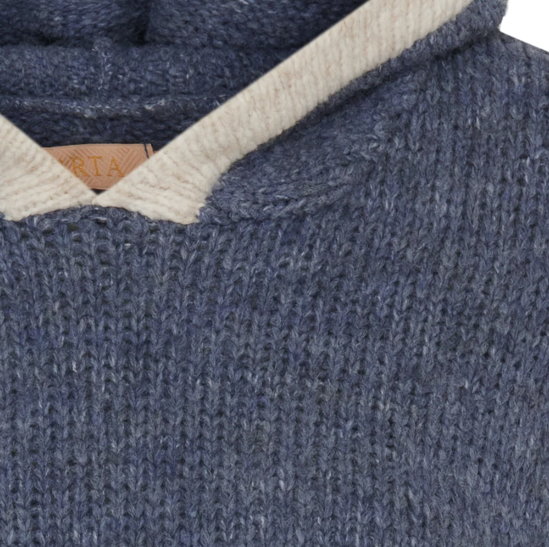 Hoodie en maille - Bleu jean
