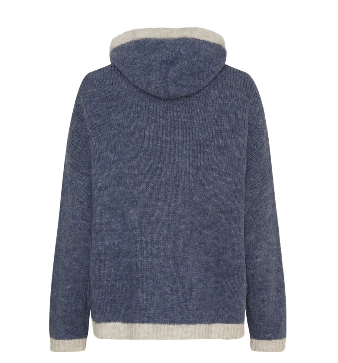 Hoodie en maille - Bleu jean