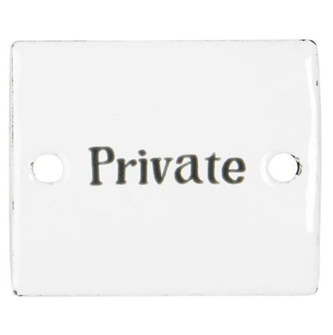 Panneau en émail Private