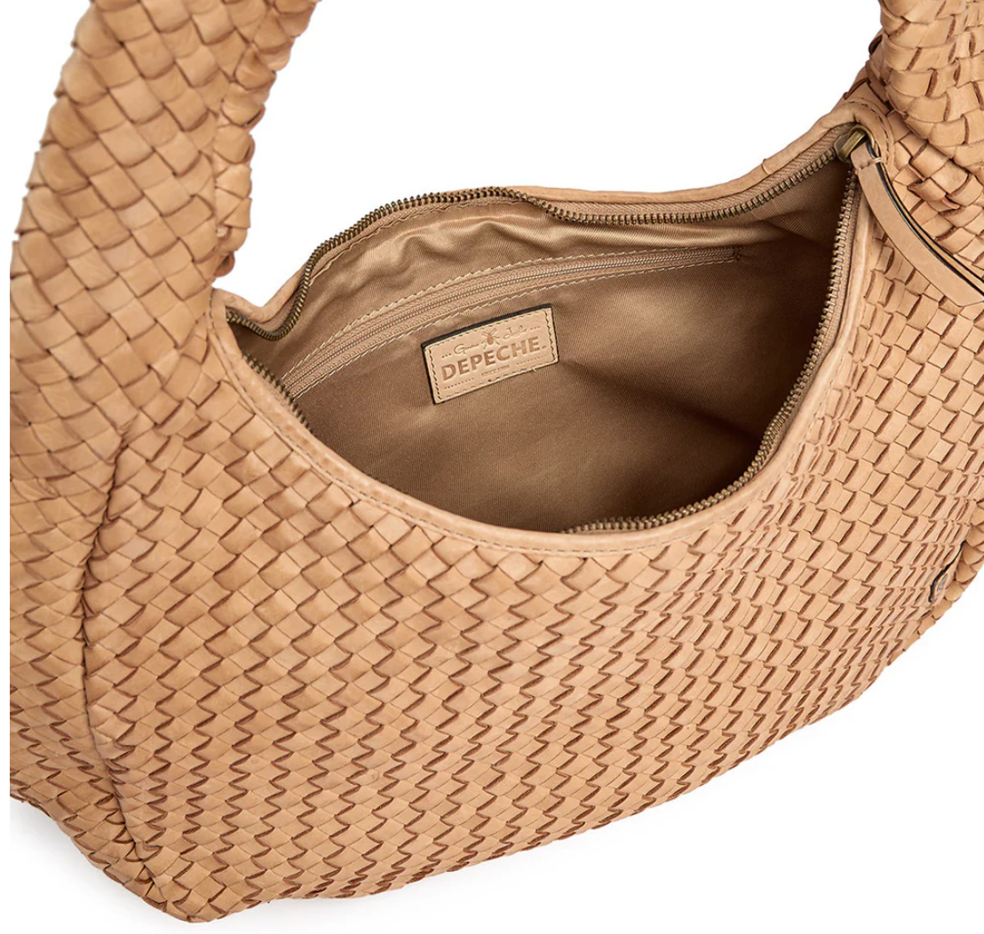 Sac à bandoulière tressé à la main élégant - Sable grand