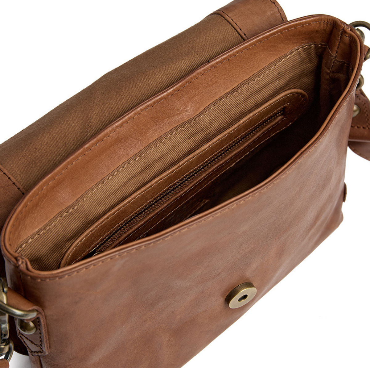 Sac crossover exclusif tressé à la main - Cognac
